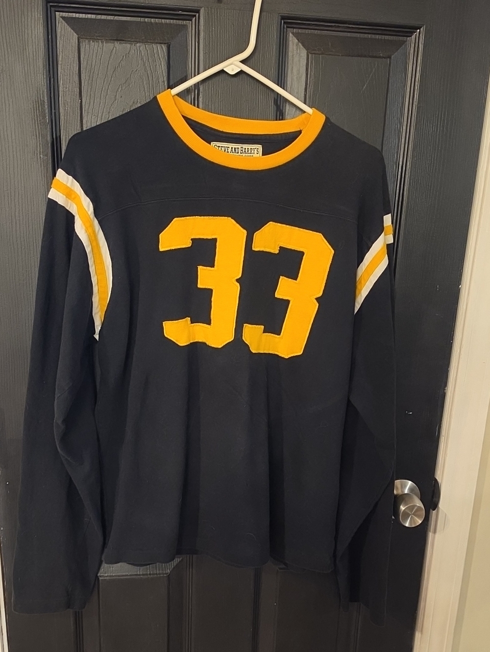 Steve & Barry's Black Crewneck Sweater with Gold Number 33